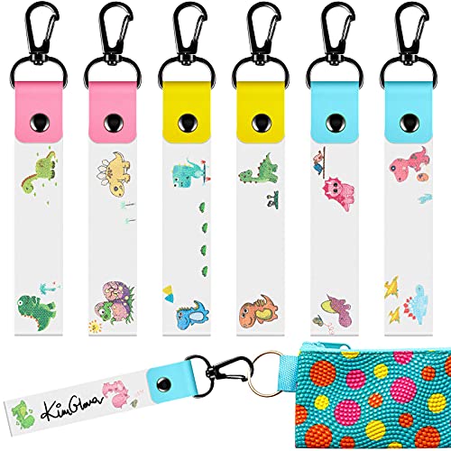 Marspark 6 Pieces Personalized Name Tag Hooks Child ID Tags Backpack Name Daycare Labels for Backpacks Water Bottle Labels(Dinosaur Style) - Image 1