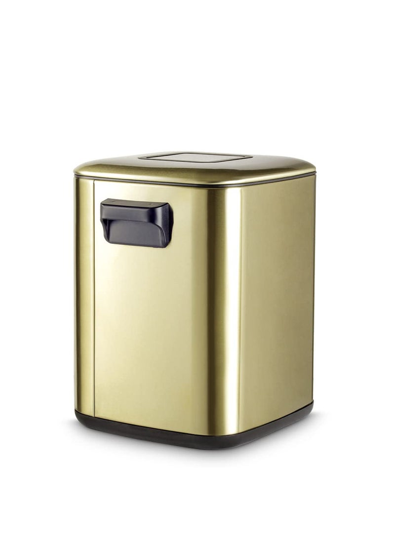 Freelance - Freelance Miya Steel Wastebin, Waste Storage Box, Dustbin, Trash Can, Green Bronze, 12 Ltr - Image 1