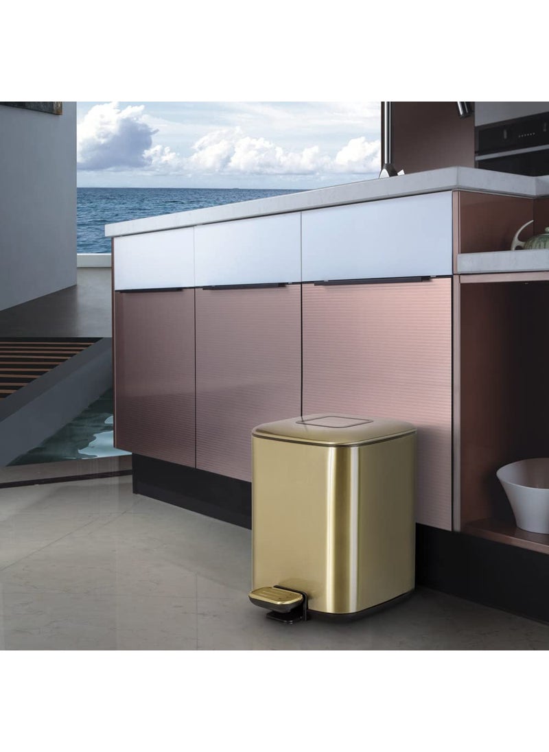 Freelance - Freelance Miya Steel Wastebin, Waste Storage Box, Dustbin, Trash Can, Green Bronze, 12 Ltr - Image 1