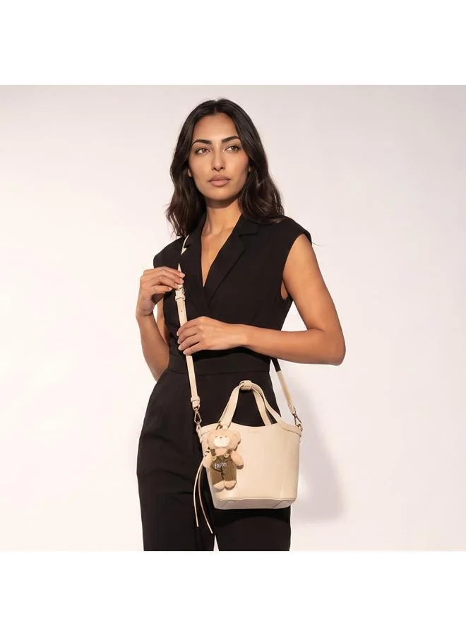Sasha Sasha Teddy Bear Charm Tote Bag with Detachable Strap