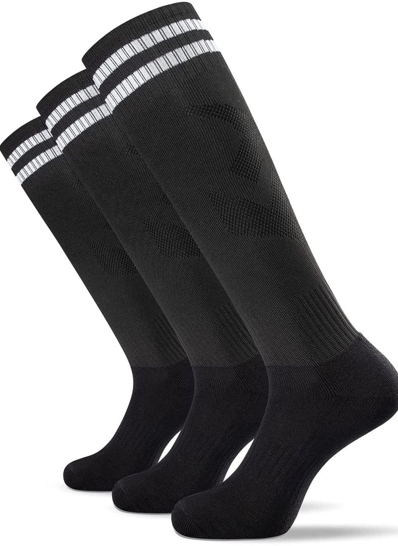 Excefore - 3 Pairs Men's Sports Socks Soccer Anti-slip Football Breathable Athletic Rugby Hockey Socks，One Size - Image 1