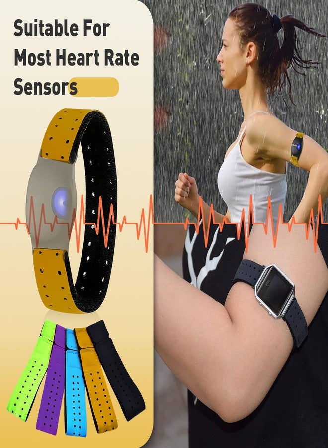 Iffitya 5pcs Replacement Heart Rate Monitor Bands, 0.8x13.8in 5 Colors Soft Heart Rate Strap Adjustable Armband Strap Heart Rate Monitor Band for OTF Beat Heart Rate Sensor,and for Theory Fitness - Image 4