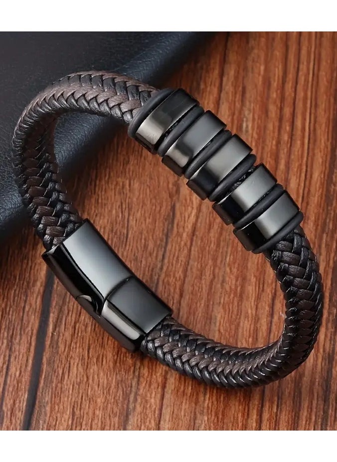Home Clearance Sale Leather Bracelet for Girls and Boys | Leather Silicon Wristband for Boys | Accessories Jewellery for Unisex | Birthday Gift for Girls and Boys.  - Image 1