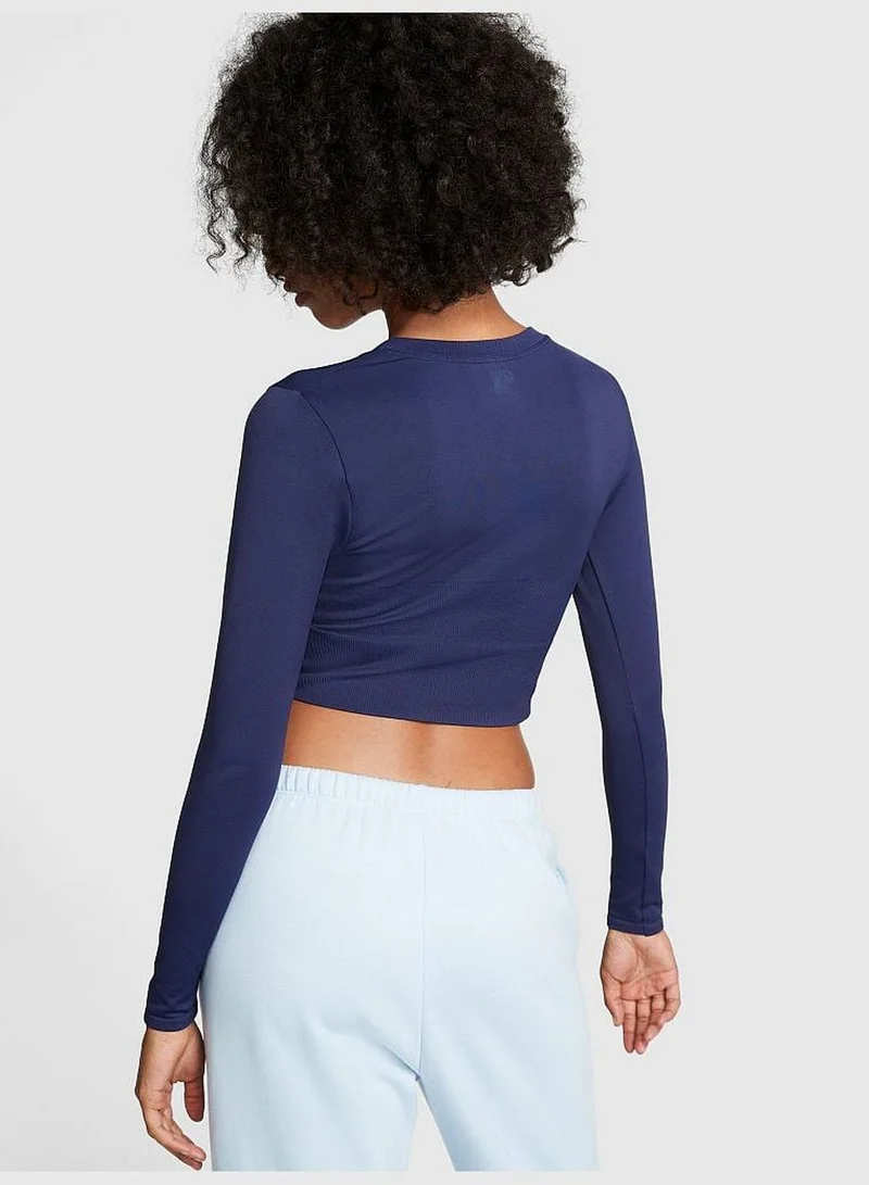 PINK Seamless Long-Sleeve Crop Top