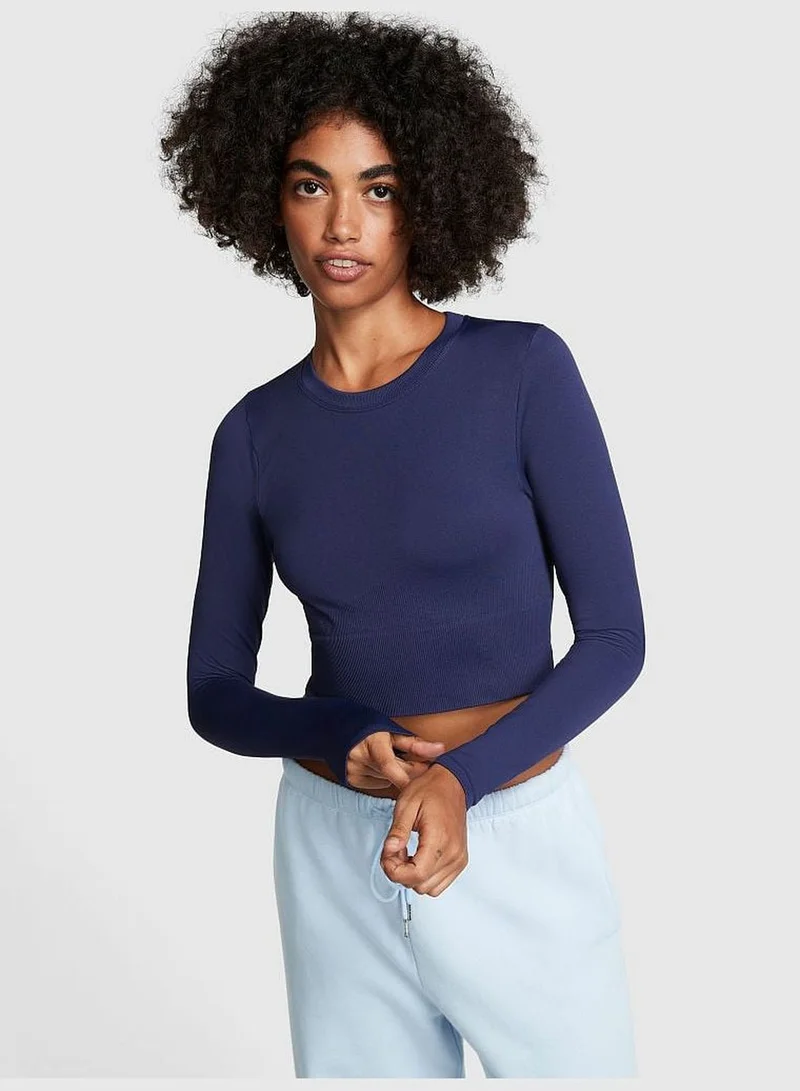 PINK Seamless Long-Sleeve Crop Top