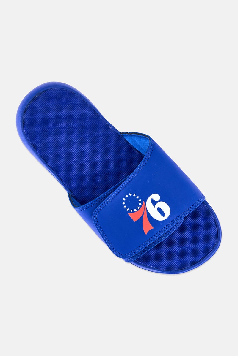 ISlide Men Philadelphia 76ers Primary Logo Slip On Slides, Blue - Image 4