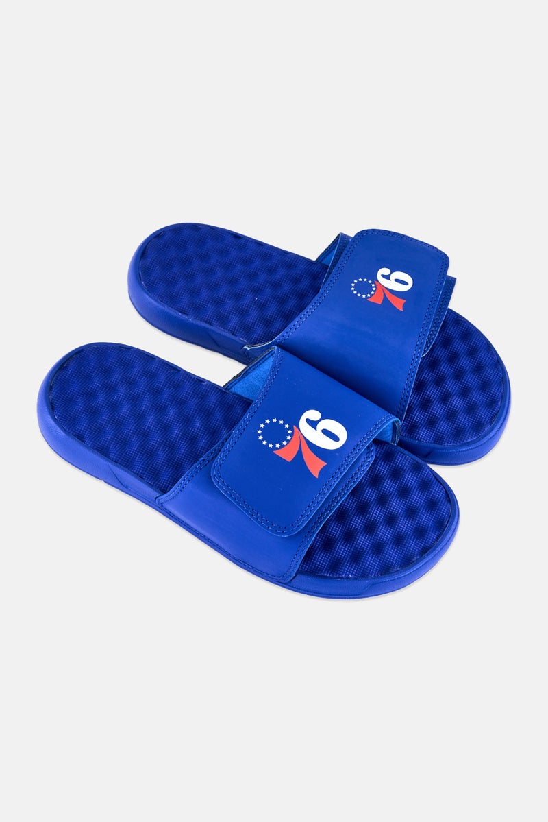 ISlide Men Philadelphia 76ers Primary Logo Slip On Slides, Blue - Image 2
