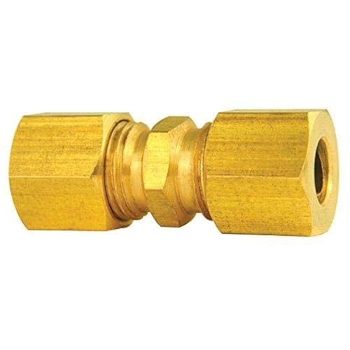 4LIFETIMELINES Brass Brake Line Compression Union Fittings - 1/4 Inch, Set of 10, Premium Quality Compression Fittings for Automotive - Dependable Brass Unions Ensure Leakproof Connection - Image 1