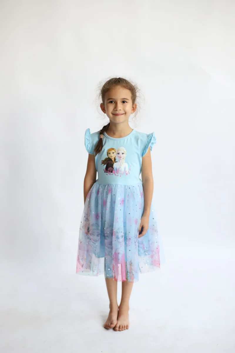 D'Daniela D' Daniela - Elsa and Anna Self Print No Zipper - Light Blue