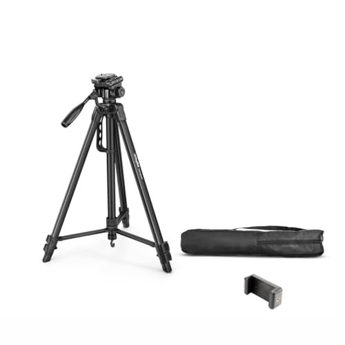 DIGITEK® (DTR 550 LW) 67 Inch Foldable Tripod Stand with Phone Holder & 360° Ball Head, 5kg Load Capacity, Aluminum Alloy Legs with Rubberized Feet & Flip Locks, Carry Bag, for Photo & Video Shoots - Image 1