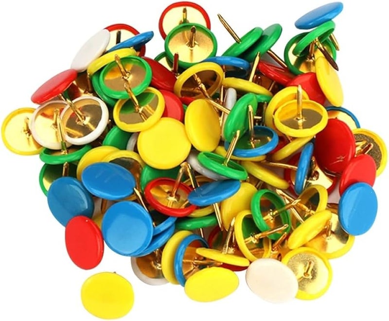 دبابيس ملونة من البلاستيك 300 قطعة للوحات الإعلانات المنزل المكتب المدرسة تثبيت آمن - Image 1