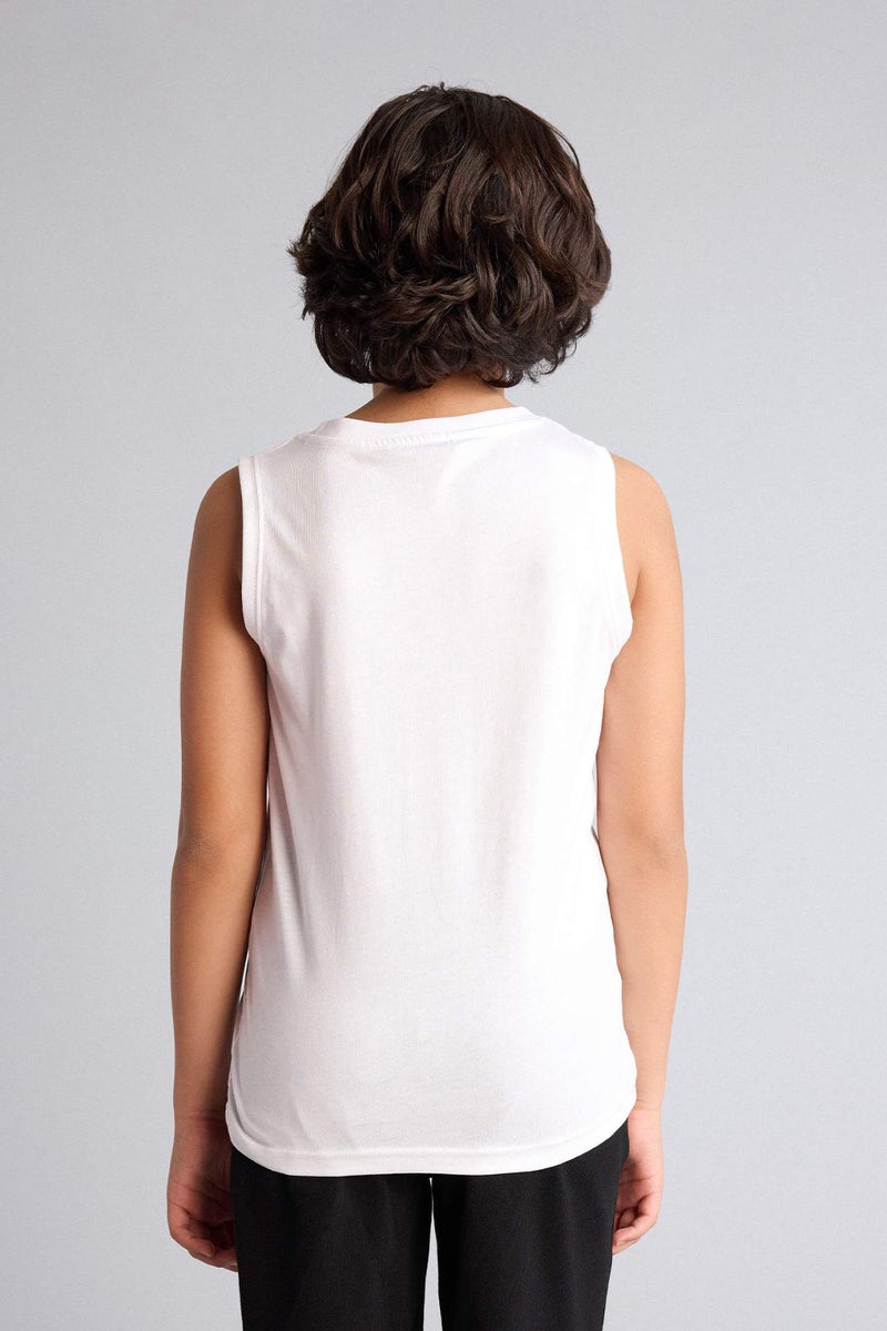 DeFacto Boy Crew Neck Slogan Print Tank Top - Image 4