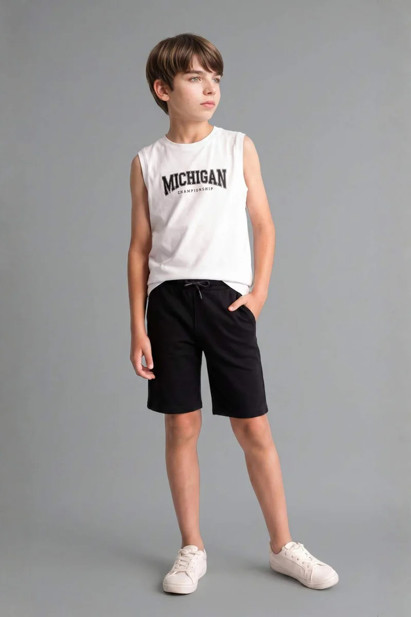 DeFacto Boy Crew Neck Slogan Print Tank Top