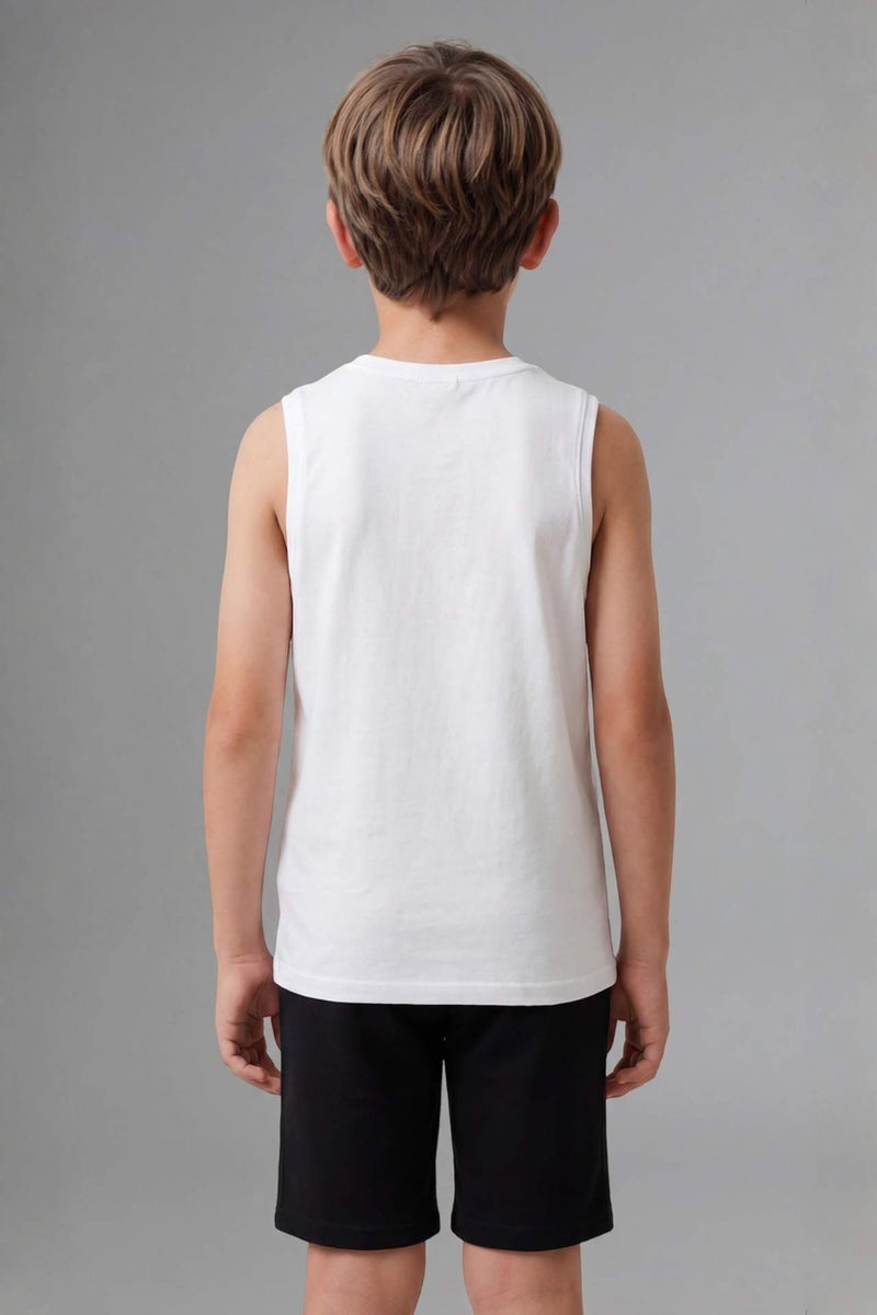DeFacto Boy Crew Neck Slogan Print Tank Top - Image 3