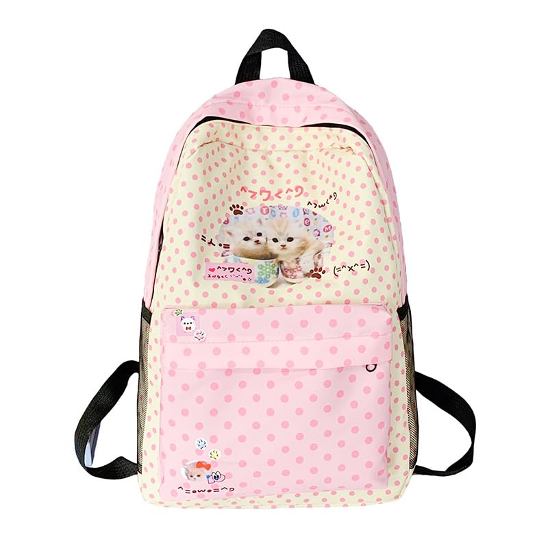 Winatehr ﻿kawaii cutecore backpack for school, cute cartoon backpacks kitty cat pink, senior japanese korean back bag for girl, fashion y2k aesthetic supplies trendy stuff - Image 1
