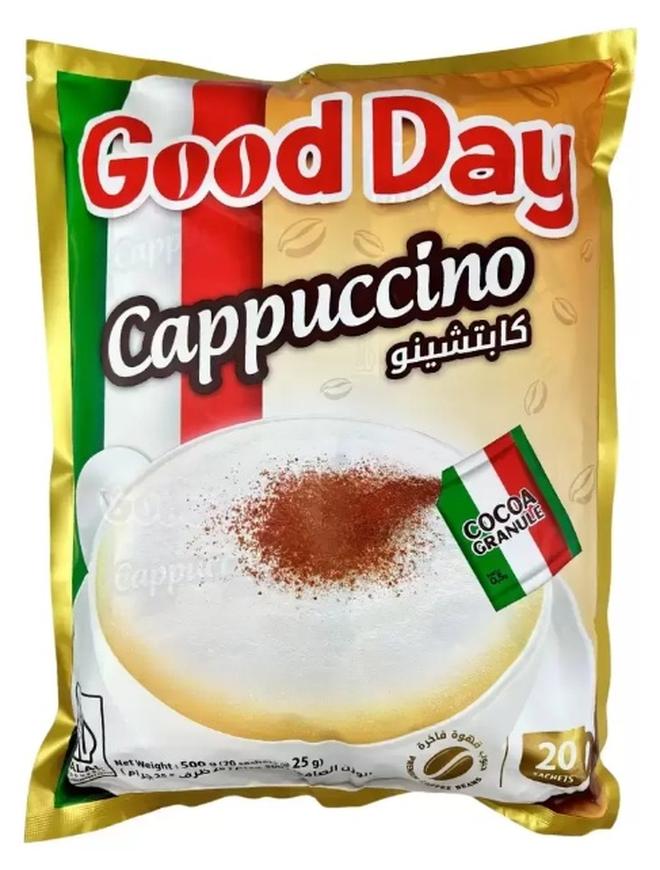 Good Day Cappuccino Sachets With Chocolate Granule Instant Coffee Bag- 20X24gms - Image 1
