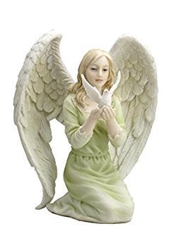 US Angel Kneeling with Dove in Hands Statue Sculpture - Image 4