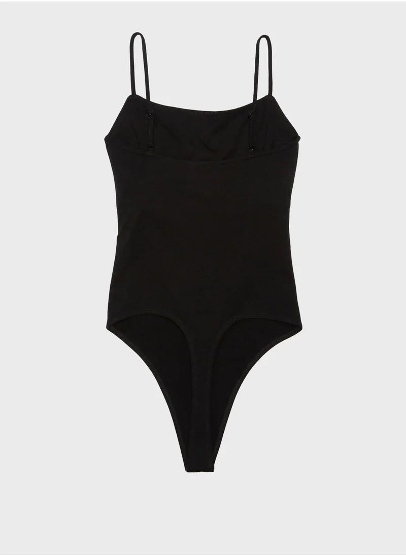 American Eagle Striped High Leg Bodysuit