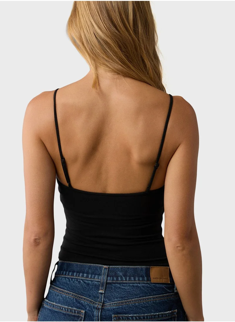 American Eagle Striped High Leg Bodysuit