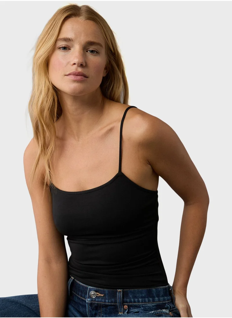 American Eagle Striped High Leg Bodysuit