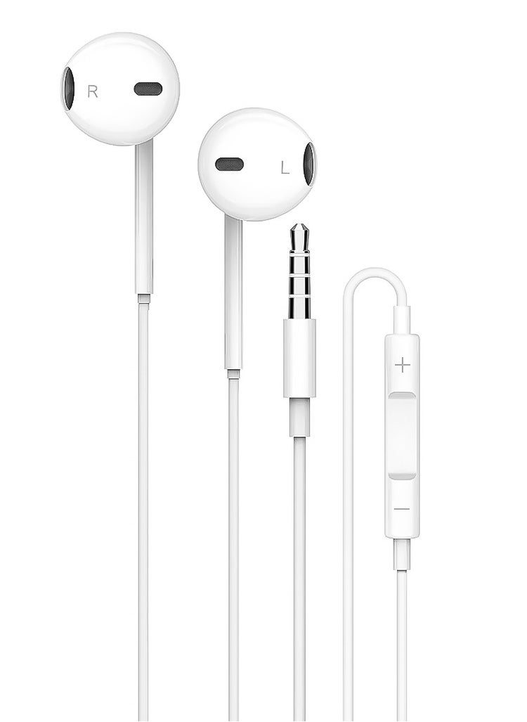 porodo Wired Earphones with Aux Connector, 128dB Volume, PorodoBlue - White  - Image 1