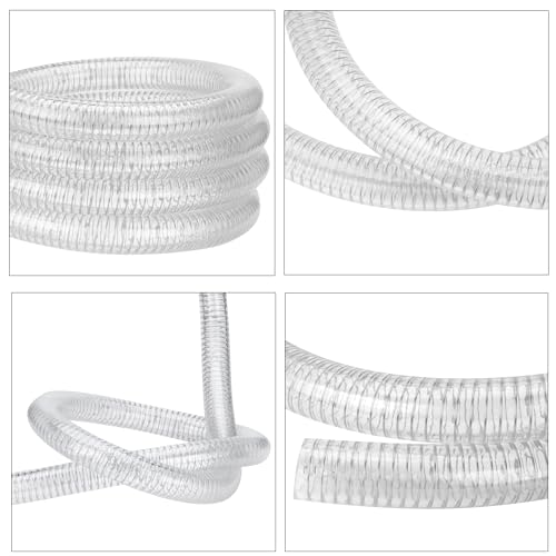 Geowaky 1"id-10ft PVC Reinforced Tubing Steel Wire Suction Flexible Hose Vinyl Tubing Heavy Duty PVC Vacuum Hose Drain Fuel Oil Gas Water for Marine Bilge Pump Pond Spa - Image 3