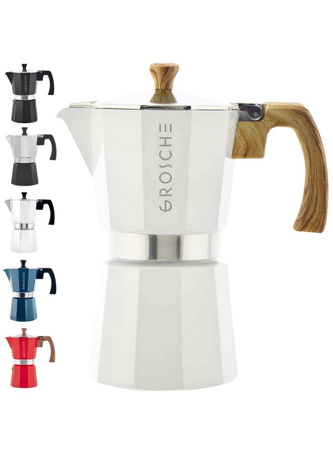 GROSCHE White Milano Stovetop Espresso Maker, 6 cup - Image 1