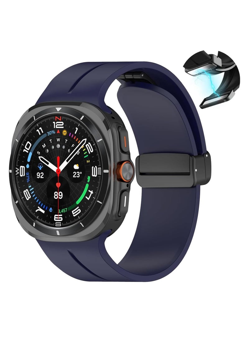 DUSALA Magnetic Band Compatible with Samsung Galaxy Watch 7 Ultra 2024 Strap, Magnetic D-Buckle Replacement Band, No Gap Silicone Sports Strap for Samsung Galaxy Watch 7 Ultra Men Women - Image 1