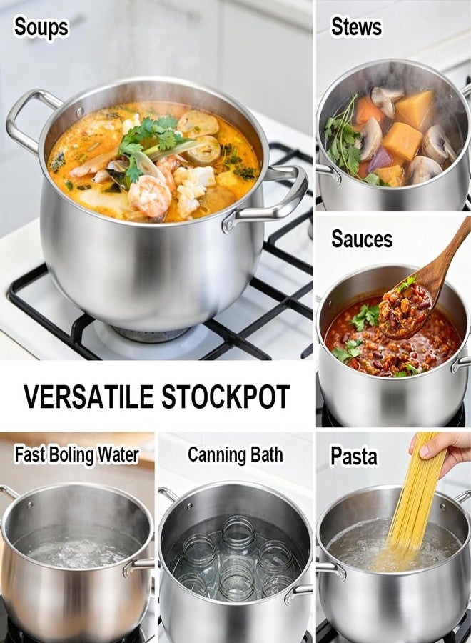Tifanso 8QT Tri-Ply Stainless Steel Induction Stock Pot with Lid - Image 5