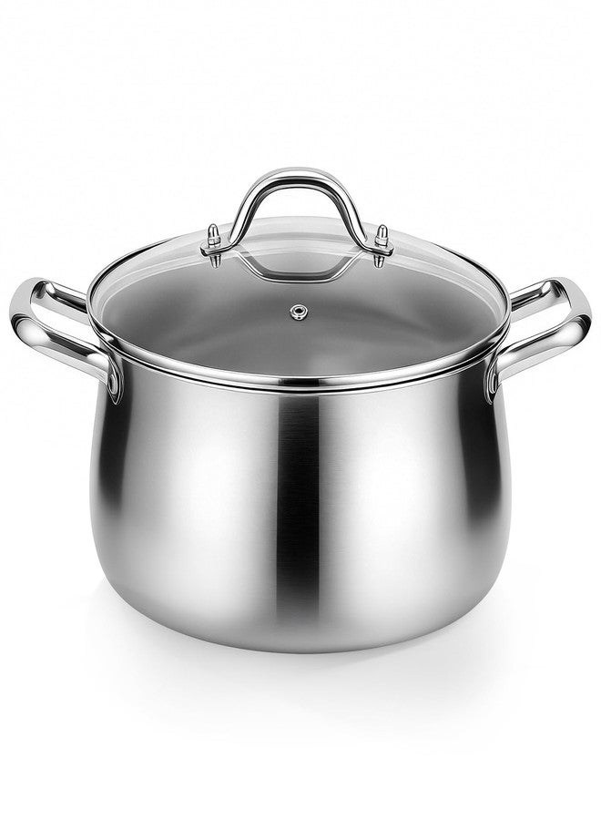 Tifanso 8QT Tri-Ply Stainless Steel Induction Stock Pot with Lid - Image 1