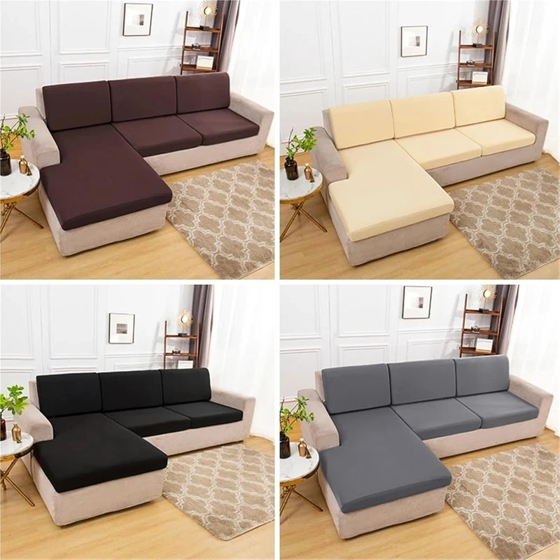 Couch Cushion Cover 2 Pcs Waterproof Sofa Cushion Covers Cover for Living Room Silky Seat Soft Stretch Couch Slipcover Furniture Protector(Blue,Nomal Size XL) - Image 5