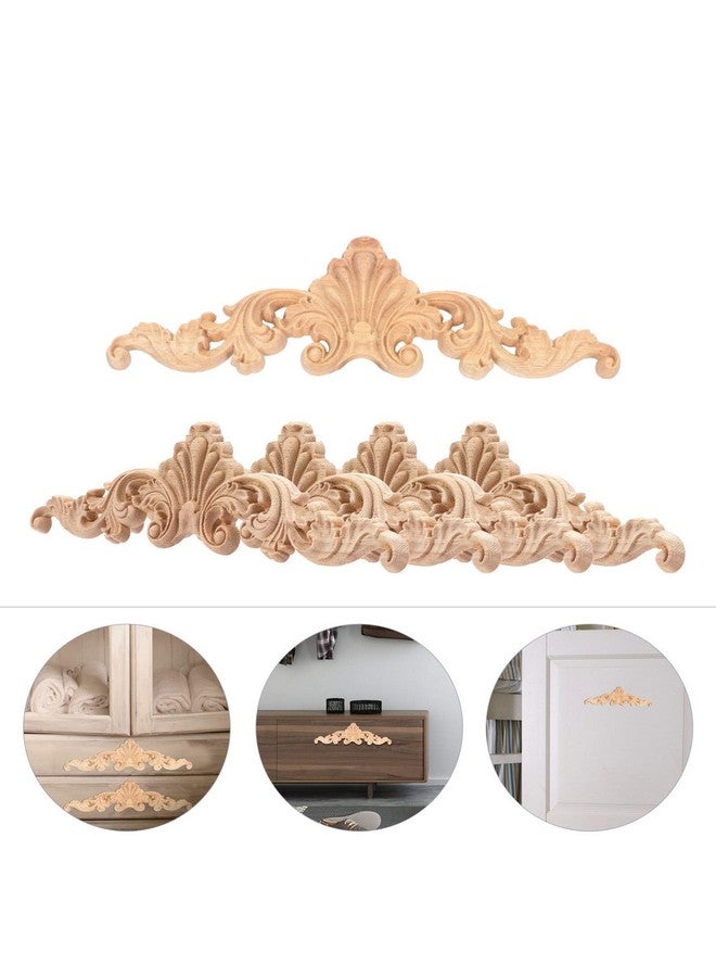 ARTIBETTER 6pcs Wood Carved Applique Wooden Decal Crafts Long Onlay Applique Unpainted Frame Door Wall Decor for Ceiling Table Bed Cabinet Mirror Dresser Drawer (Style 1) - Image 4