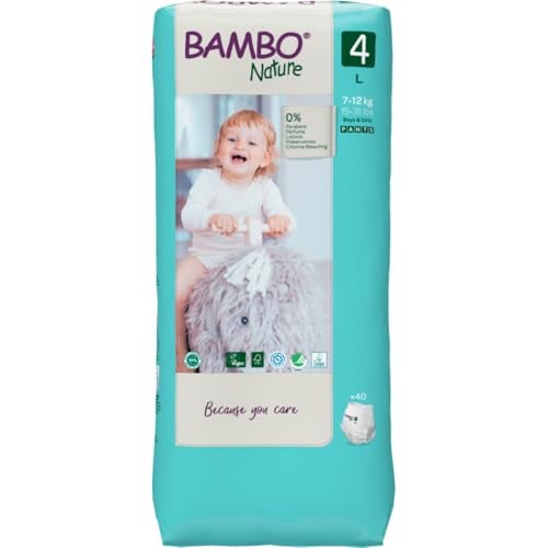 Bambo Nature Premium Baby Pants Diapers for Kids Large Size (7-12 Kgs), Super Absorbent, Breathable, Extra Soft, Dermatologically Tested, Hypoallergenic Infant Nappies With Wetness Indicator, 40 Count - Image 1