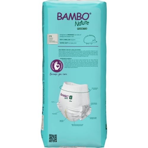 Bambo Nature Premium Baby Pants Diapers for Kids Large Size (7-12 Kgs), Super Absorbent, Breathable, Extra Soft, Dermatologically Tested, Hypoallergenic Infant Nappies With Wetness Indicator, 40 Count - Image 4