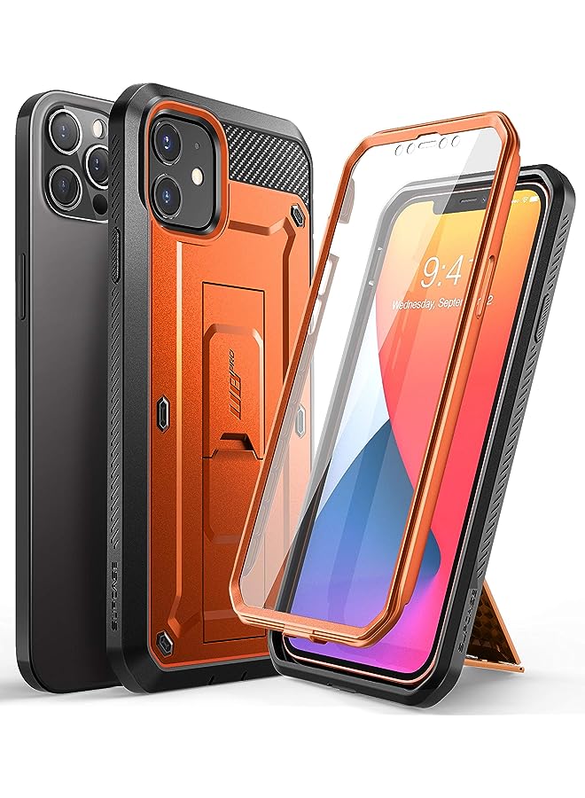 SupCase Unicorn Beetle Pro Series Case for iPhone 12 / iPhone 12 Pro (2020 Release) 6.1 Inch, Built-in Screen Protector Full-Body Rugged Holster Case (Orange) - Image 1
