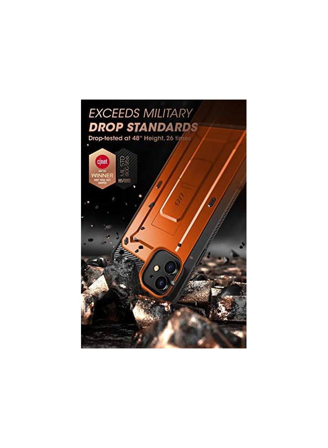SupCase Unicorn Beetle Pro Series Case for iPhone 12 / iPhone 12 Pro (2020 Release) 6.1 Inch, Built-in Screen Protector Full-Body Rugged Holster Case (Orange) - Image 2