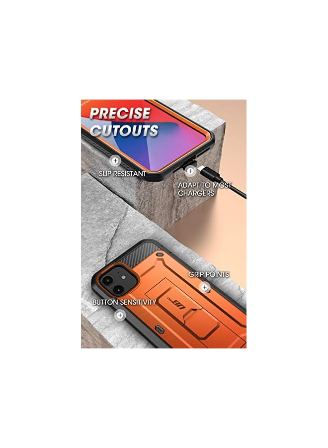 SupCase Unicorn Beetle Pro Series Case for iPhone 12 / iPhone 12 Pro (2020 Release) 6.1 Inch, Built-in Screen Protector Full-Body Rugged Holster Case (Orange) - Image 5