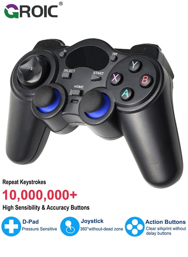 GROIC Wireless PC Controller, Wireless USB Controller /Android/PC/Desktop/Laptop, PC Game Controller for PC for Steam Controller for PC, Black - Image 2