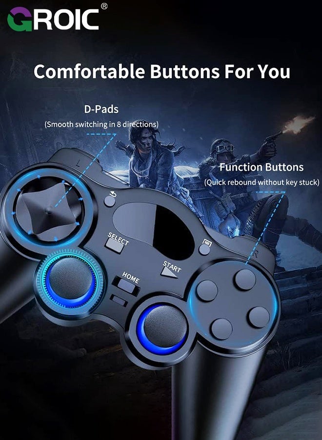 GROIC Wireless PC Controller, Wireless USB Controller /Android/PC/Desktop/Laptop, PC Game Controller for PC for Steam Controller for PC, Black - Image 5