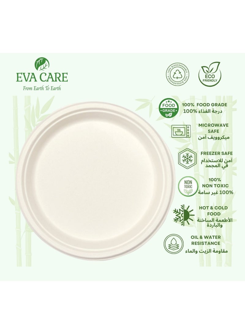 Eva Care 10" ROUND DISPOSABLE PLATE (BIODEGRADABLE, PACK OF 25) - Image 1