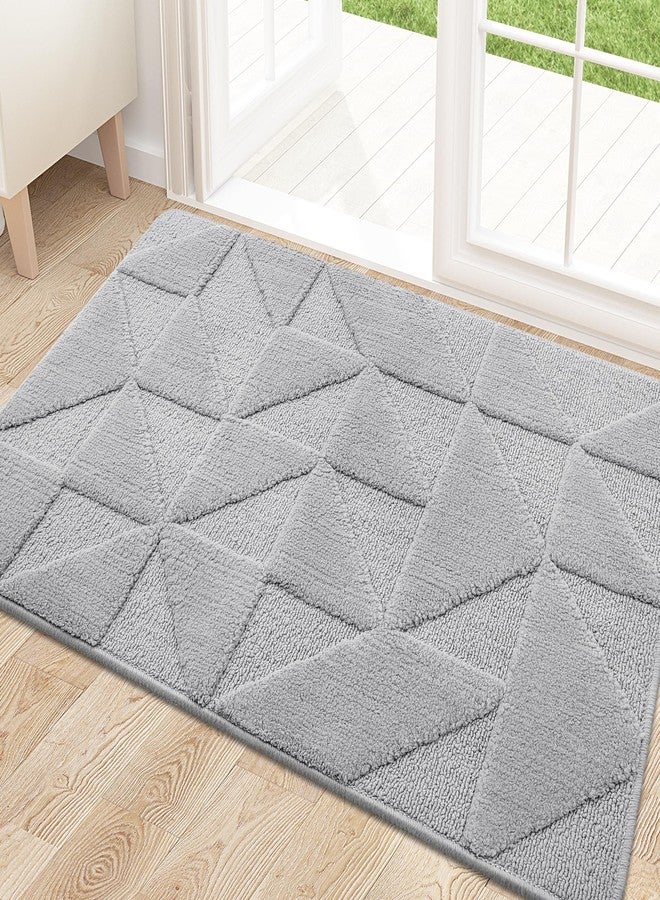 OLANLY Door Mats Indoor, Non-Slip, Absorbent, Dirt Resist, Entrance Washable Mat, Low-Profile Inside Entry Doormat for Entryway (32x20 inches, Grey) - Image 1
