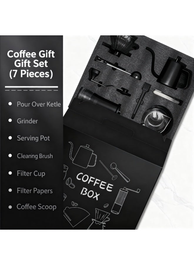 ROOMTONE Manual Coffee Grinder Set, Food-Grade Stainless Steel Coffee Bean Heptagonal Conical Burr Grinder, High-Precision Double-Bearing Positioning, Black - Image 4