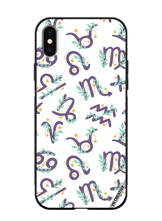 VR CREATIVE Protective Case Cover For Apple iPhone XS Max Cute Vector Pattern With Zodiac Sign Design Multicolour - Image 1