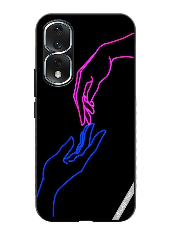 VR CREATIVE Protective Case Cover For Honor 80 Pro Hands In Neon Lights Design Multicolour - Image 1
