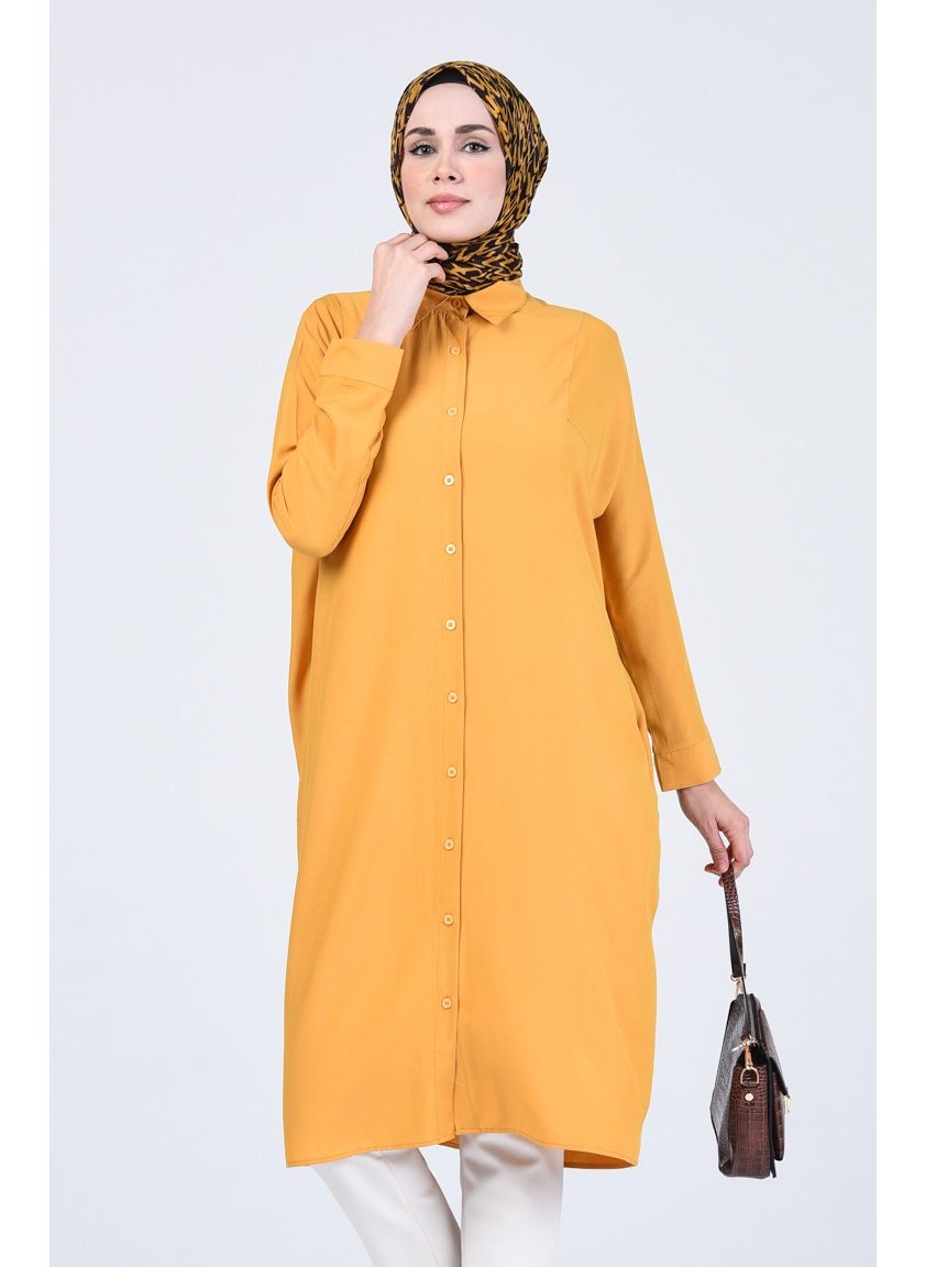 Sefa Merve Raglan Sleeve Tunic 6433-10 Mustard  - Image 1