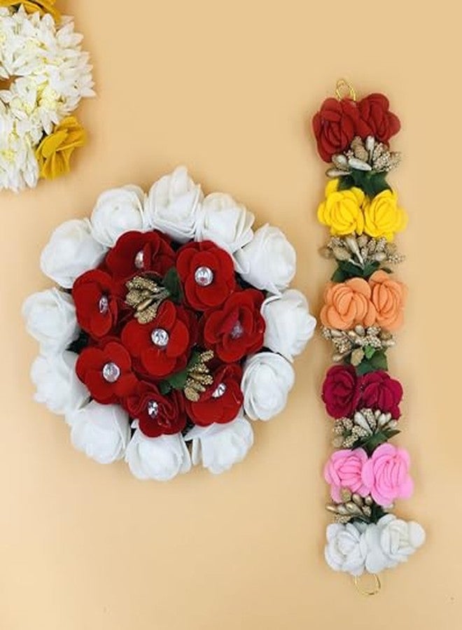 Arooman™ Full Juda Bun Hair Flower Gajra and gajra Combo for Wedding and Party (MultiColor) - Image 3
