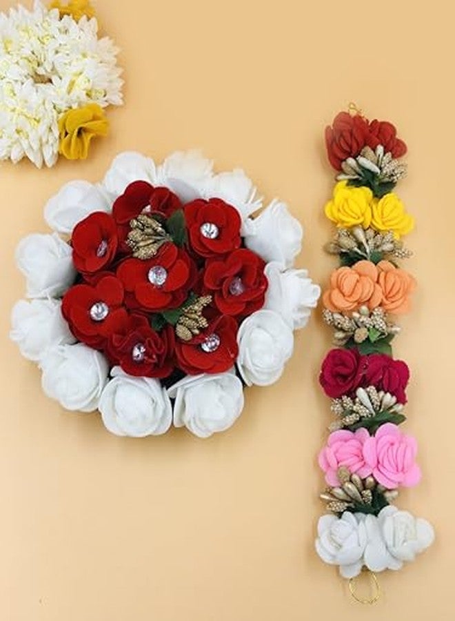 Arooman™ Full Juda Bun Hair Flower Gajra and gajra Combo for Wedding and Party (MultiColor) - Image 4
