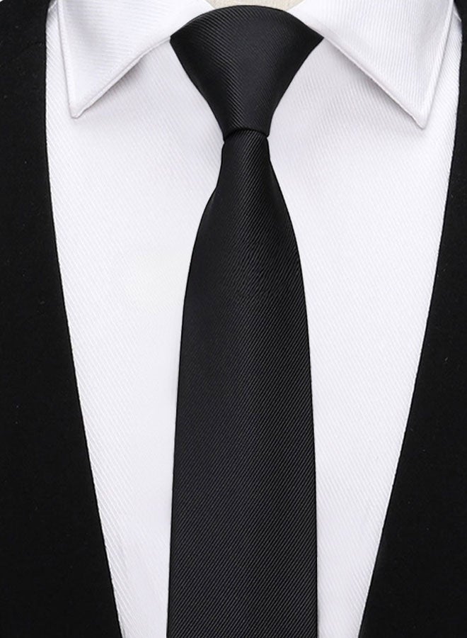HOOTO 1pcs Men's Ties Solid Color Formal Mens Neckties 6cm for Business tie(black) - Image 1