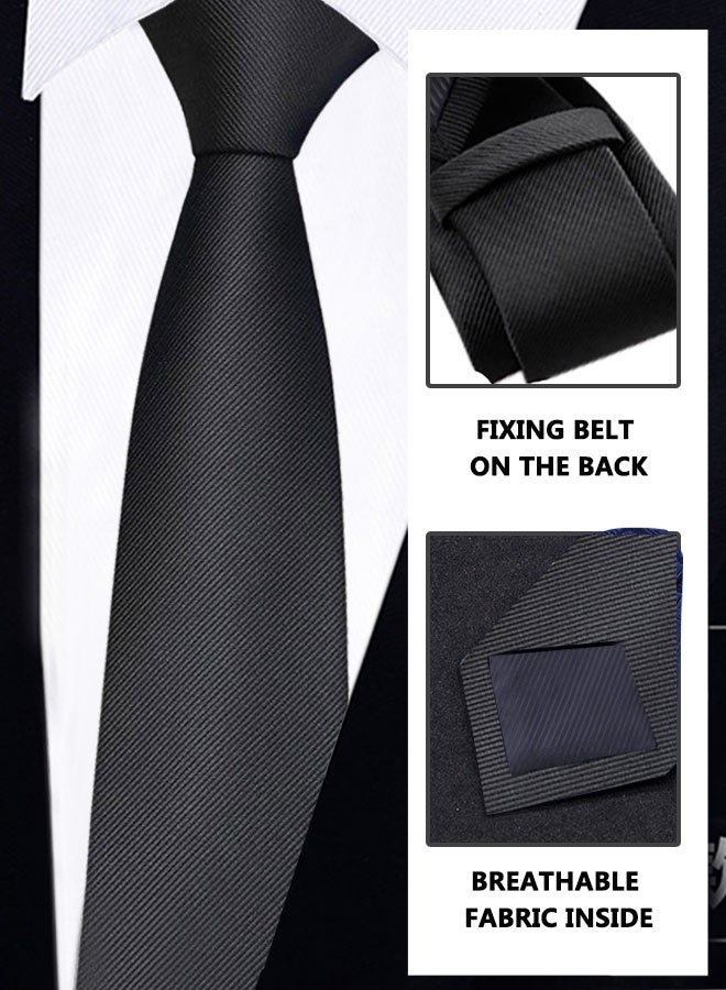 HOOTO 1pcs Men's Ties Solid Color Formal Mens Neckties 6cm for Business tie(black) - Image 3