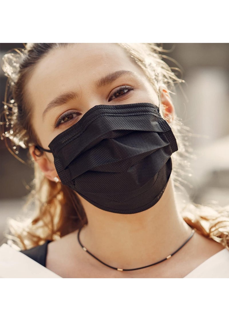 4 Boxes of Black Disposable Masks (Total 200 Masks) - Image 3